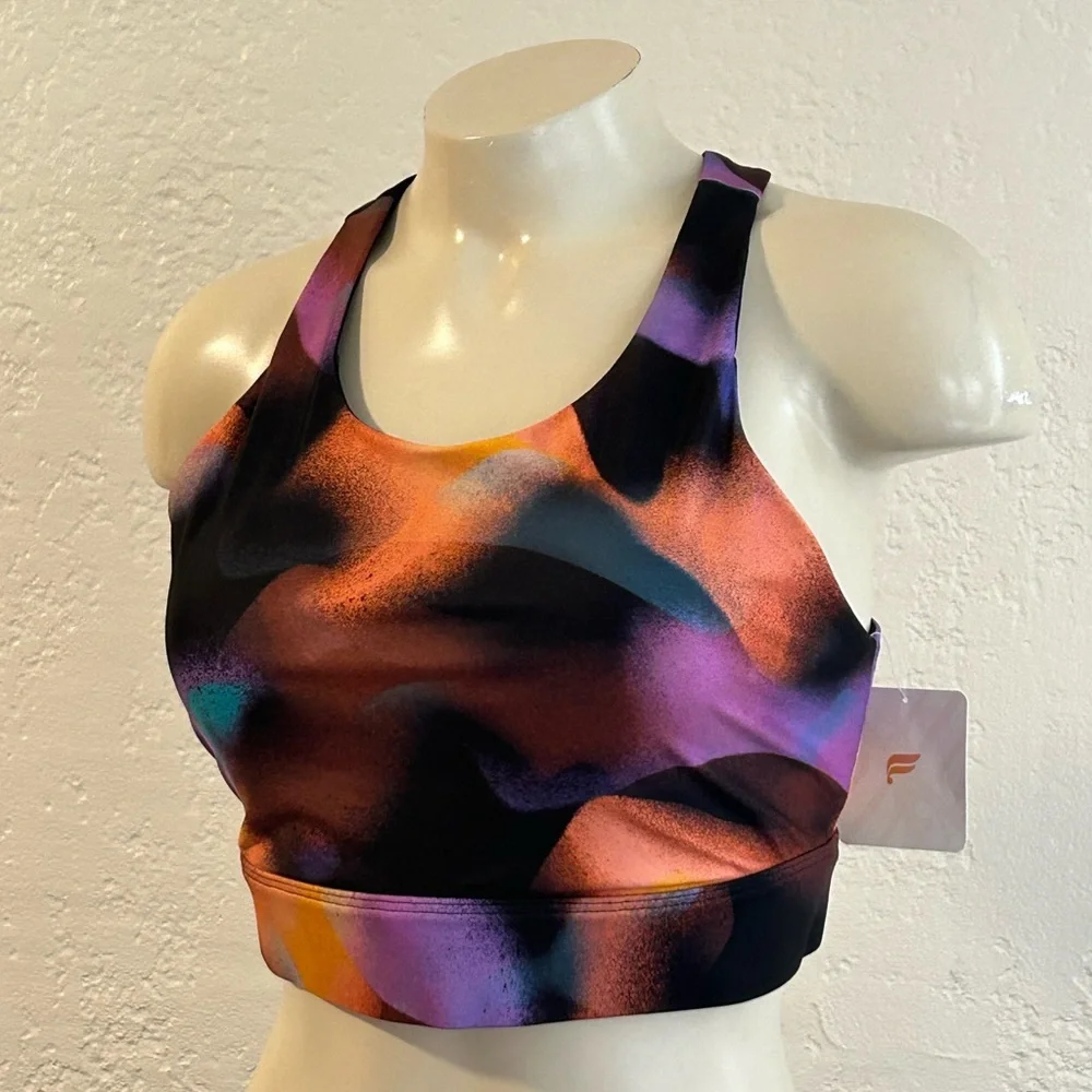 Fabletics No Bounce Sports Bra in Meltdown sz LARGE NWT